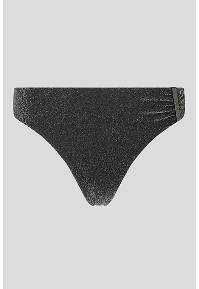 Slip brazilian, Negru/Argintiu