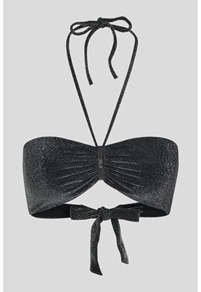 Sutien bandeau ajustabil, Negru/Argintiu
