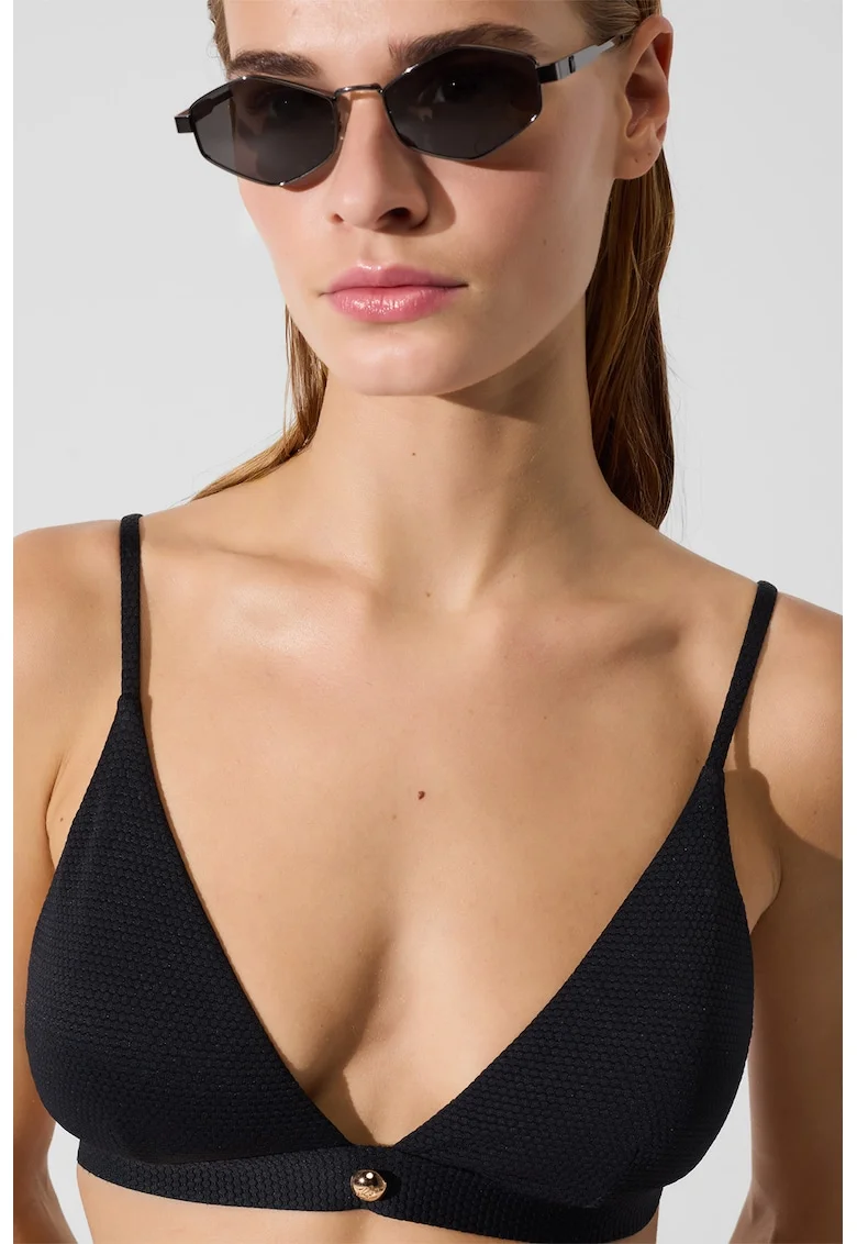 Sutien de baie cu cupe triunghiulare, Negru