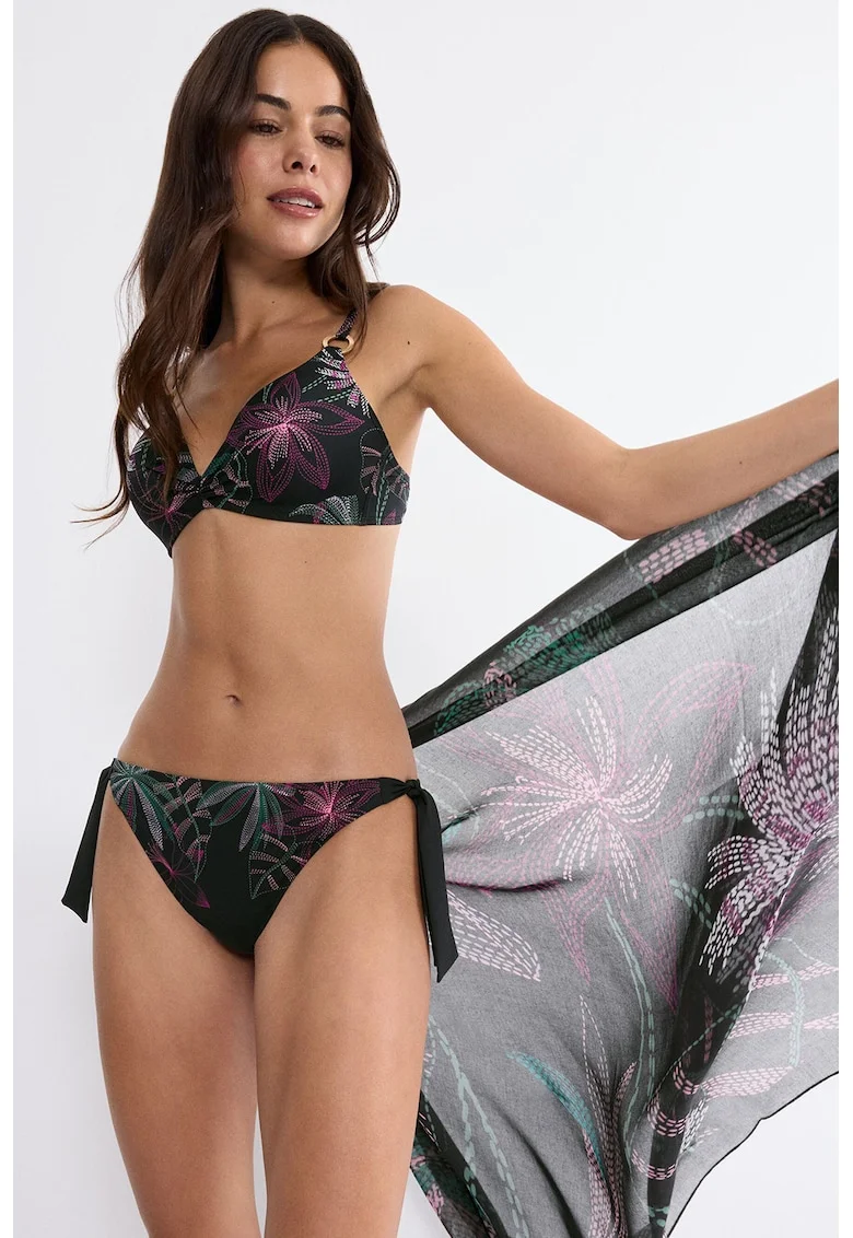 Slip Summer Tropics Tai, Verde/Negru/Argintiu