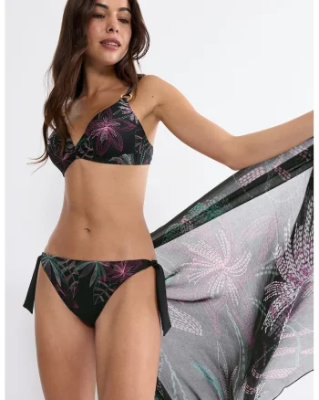 Slip Summer Tropics Tai, Verde/Negru/Argintiu
