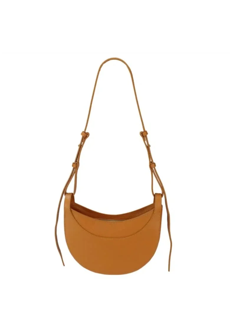 Crossbody dama din piele naturala  Afina - Cognac