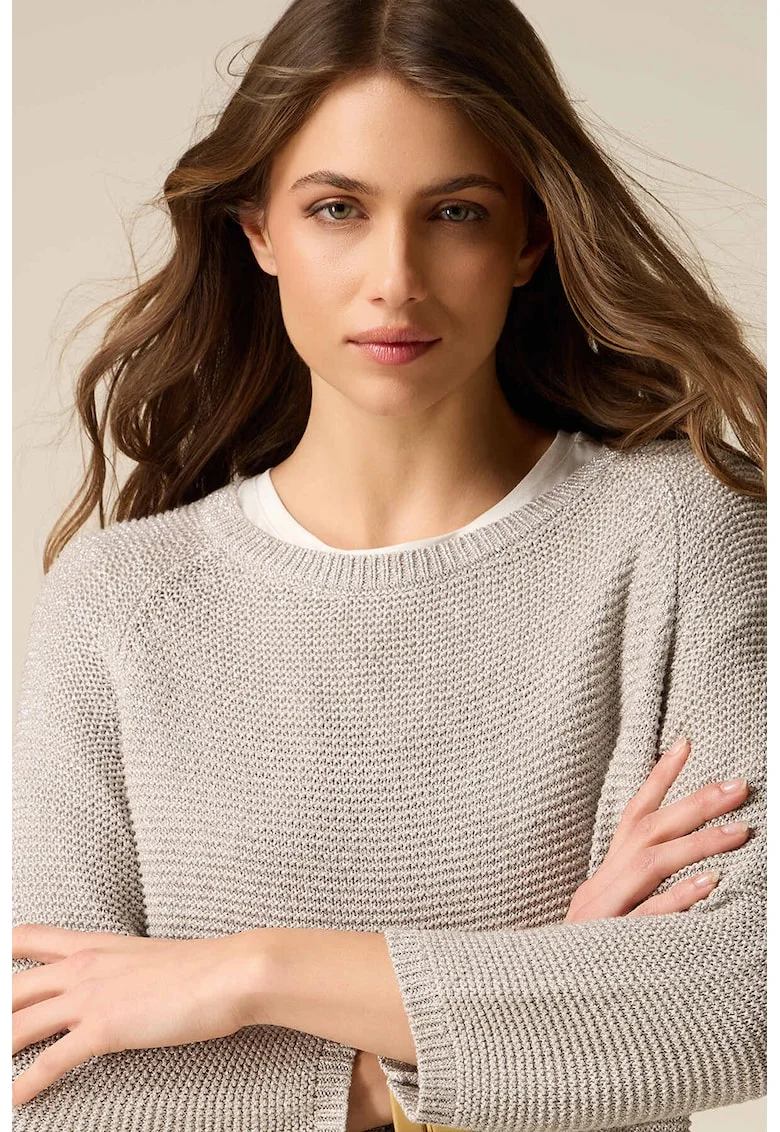 Pulover lejer cu maneci raglan, Bej