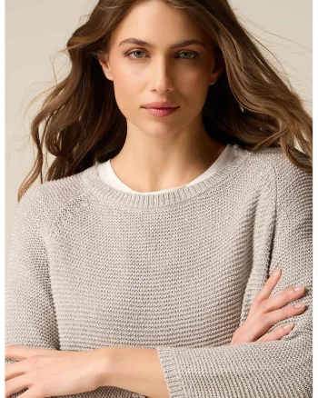 Pulover lejer cu maneci raglan, Bej