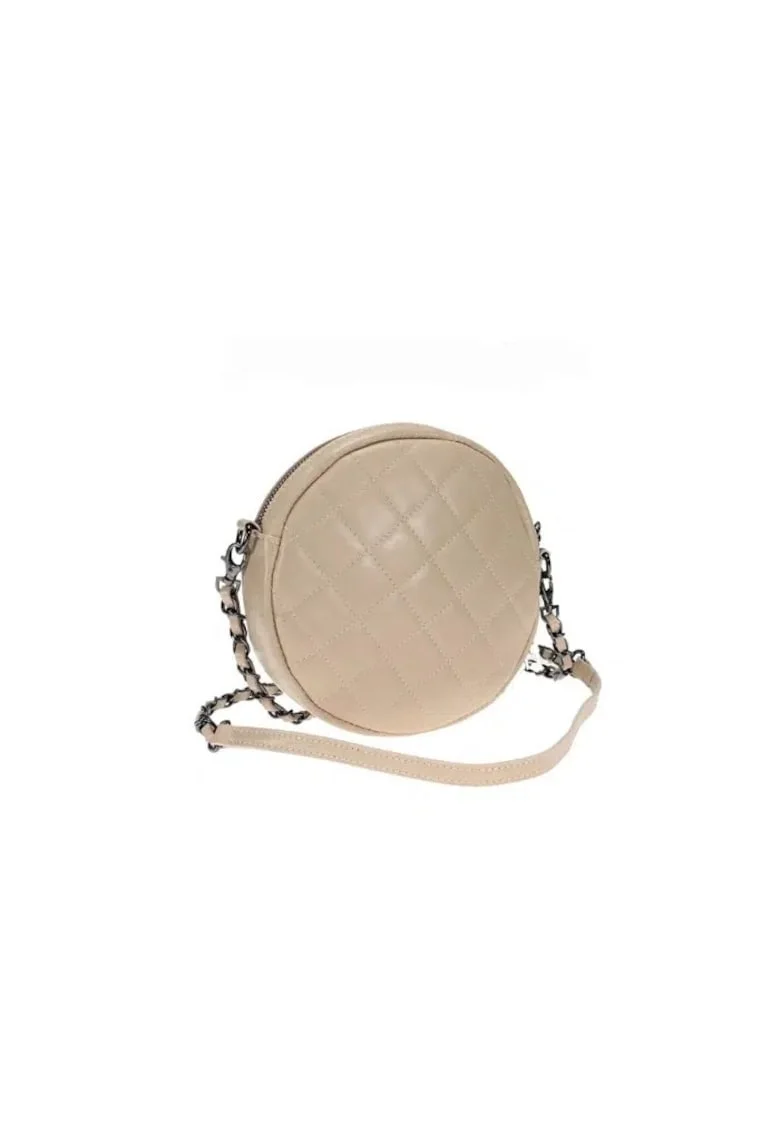 Crossbody dama din piele naturala  Ekanta, Roz, 21 x 21 x 5 cm