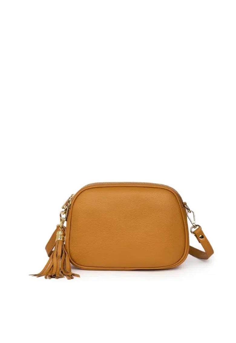 Crossbody dama din piele naturala  Vanda - Cognac