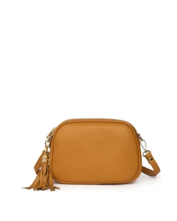 Crossbody dama din piele naturala  Vanda - Cognac