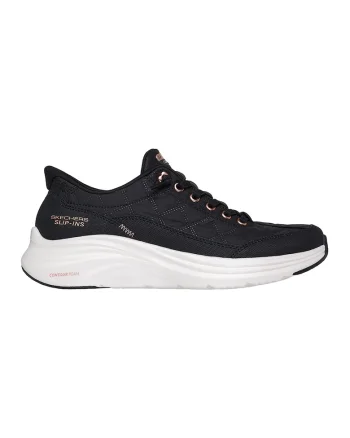 Pantofi sport slip-ins cu branturi cu spuma cu memorie Contour Foam Golden Hour, Negru/Bej