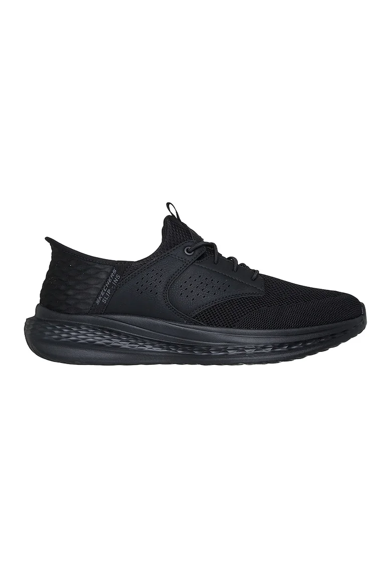 Pantofi sport cu segmente din piele ecologica Slip-ins® Slade Caster, Negru