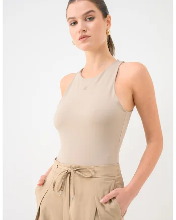 Body slim fit uni, Verde pal