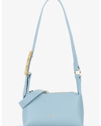 Geanta crossbody de piele ecologica, Albastru deschis