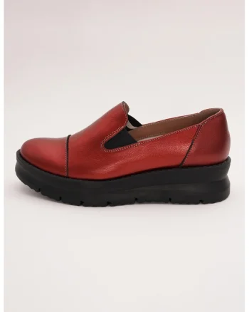 Pantofi slip-ons cu talpa masiva, Rosu inchis