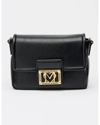Geanta crossbody de piele ecologica cu bareta detasabila si ajustabila, Negru