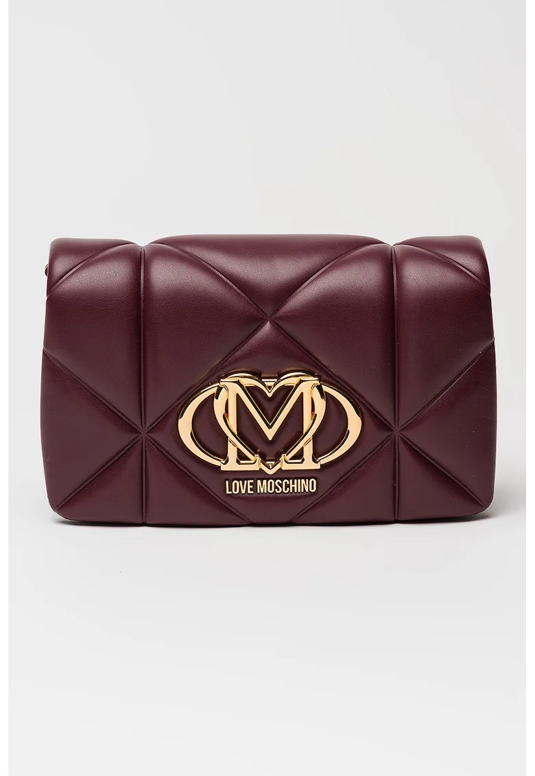 Geanta crossbody de piele ecologica cu lant, Violet tyrian