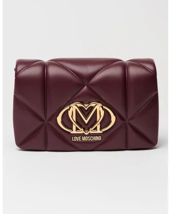 Geanta crossbody de piele ecologica cu lant, Violet tyrian