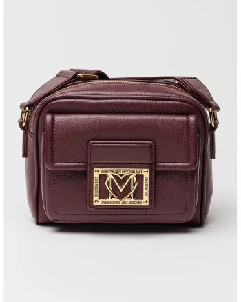 Geanta crossbody de piele ecologica cu buzunar frontal cu clapa, Violet tyrian