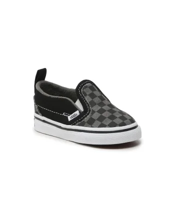 Tenisi slip-on cu model in carouri, Gri