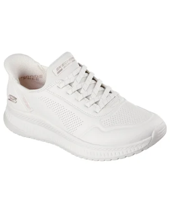 Skechers Slip-Ins Bobs Squad 4 - Key Lock pantofi sport de damă albi 117740-W
