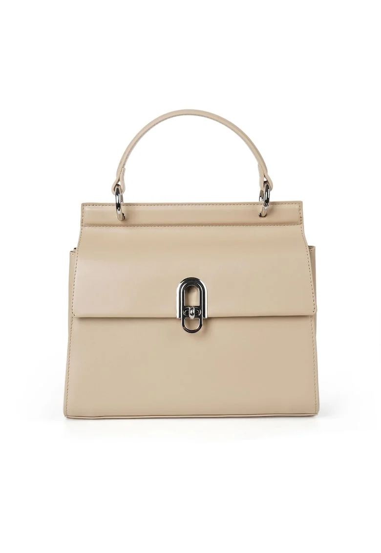 Geanta crossbody din piele Jestine, Bej, 25 cm x 23 cm x 11 cm