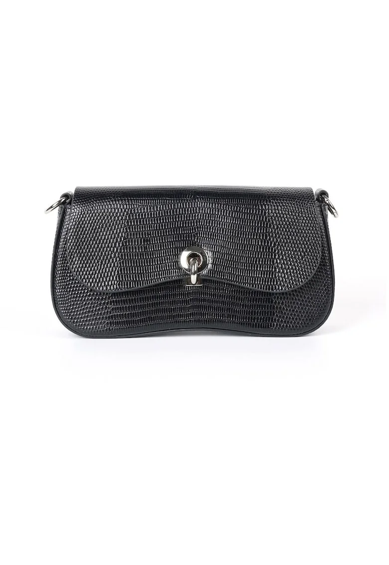 Geantă din piele crossbody Cherrie, Negru, 24.5 cm x 13 cm x 6 cm