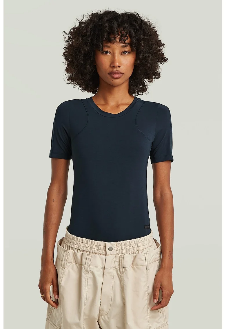 Body slim fit din amestec de modal, Gri carbune