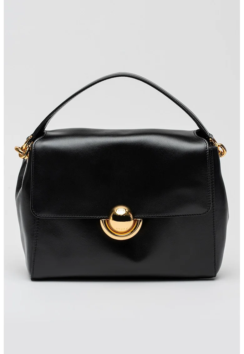 Geanta crossbody din piele cu bareta ajustabila Domus, Negru
