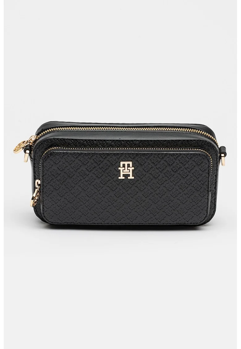 Geanta crossbody cu monograma Daily Camera, Negru