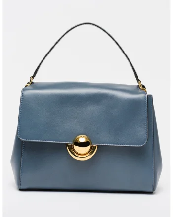 Geanta crossbody din piele cu bareta ajustabila Domus, Albastru inchis