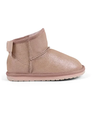 Ghete slip-on de piele intoarsa cu aspect stralucitor, Maro camel