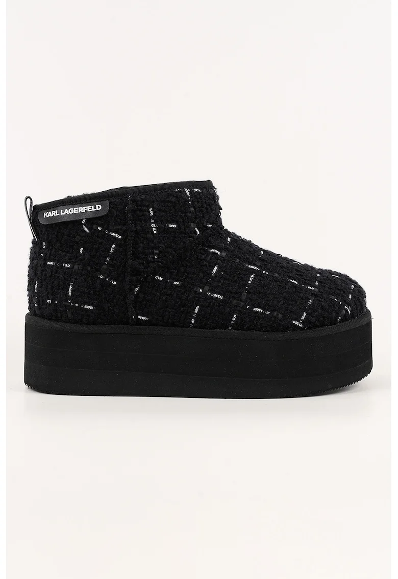 Ghete flatform slip-on, Alb/Negru