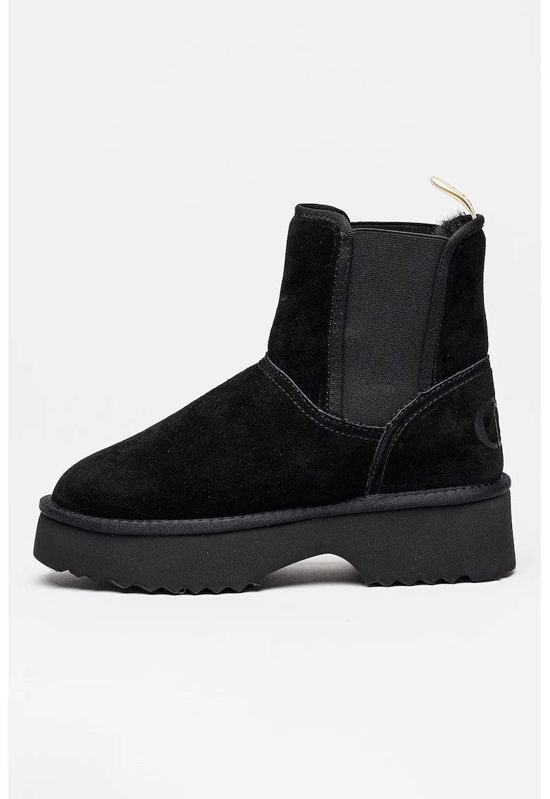 Ghete slip-on din piele intoarsa Juny 02, Negru