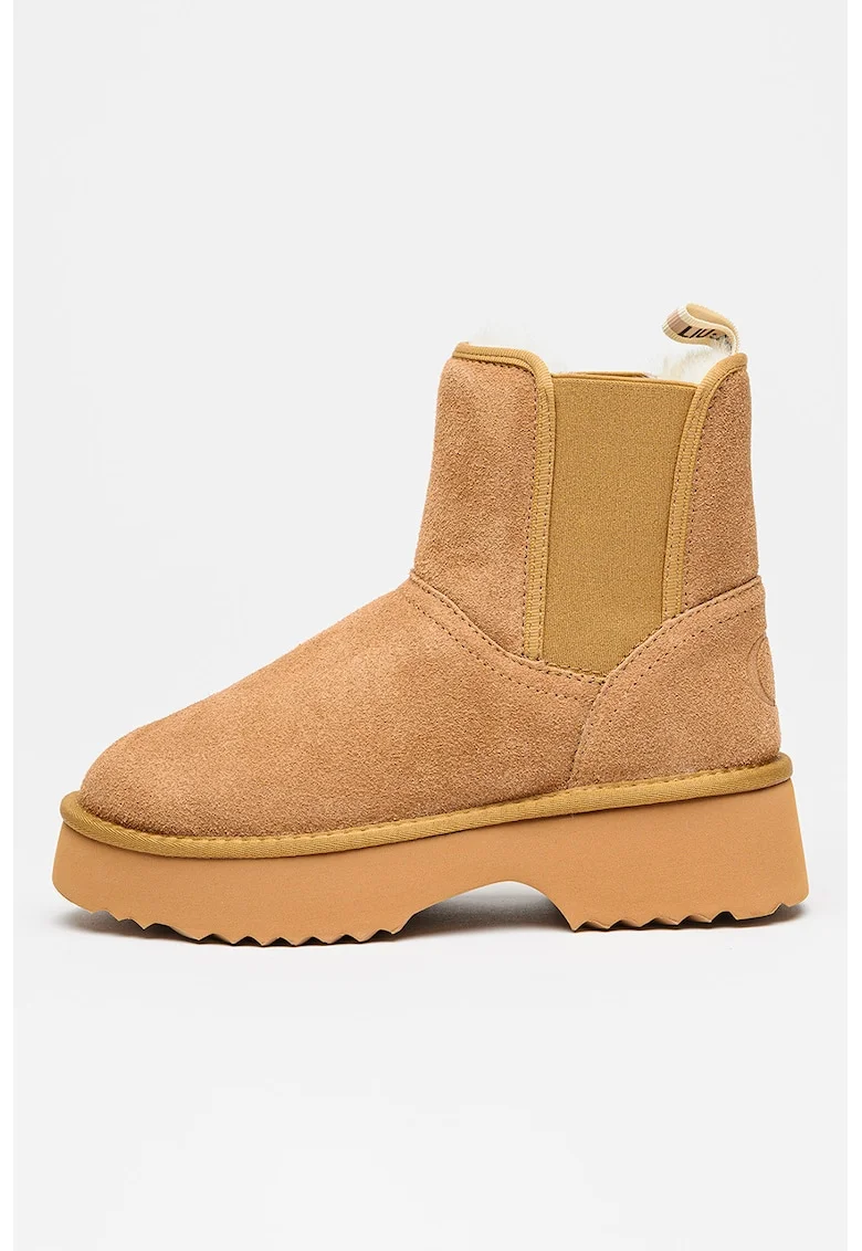 Ghete slip-on din piele intoarsa Juny 02, Maro deschis