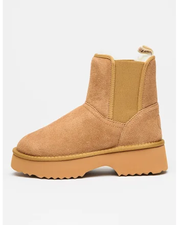 Ghete slip-on din piele intoarsa Juny 02, Maro deschis