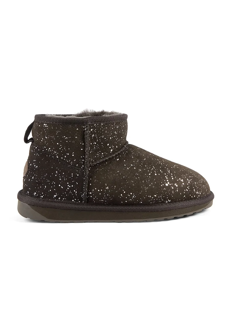 Ghete slip-on de piele intoarsa Stinger Micro Galaxy, Verde padure/Alb optic
