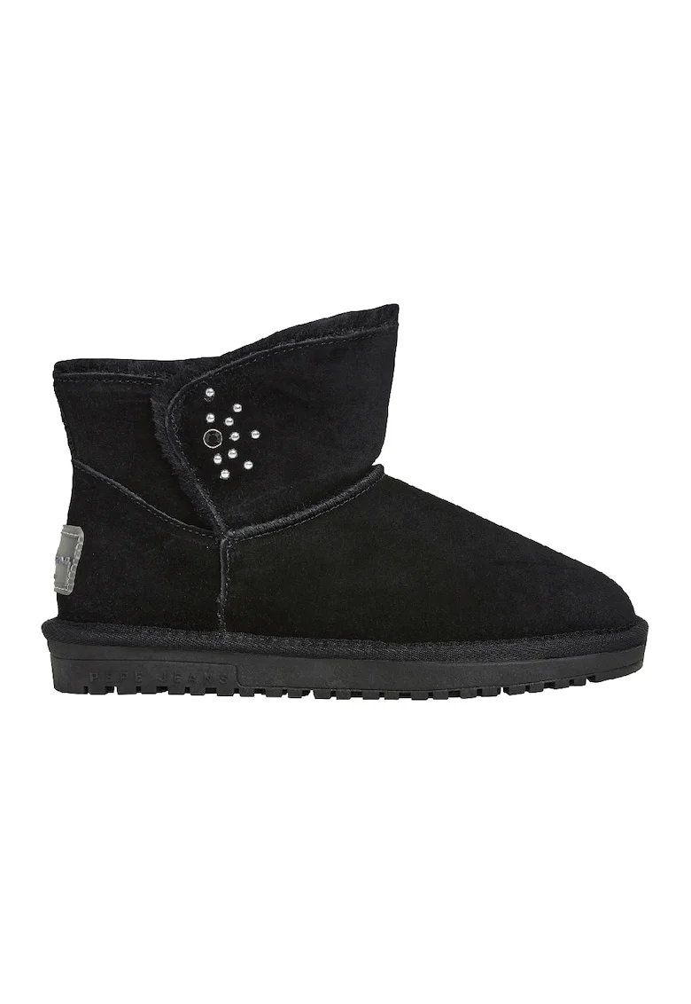 Ghete slip-on din piele intoarsa, Negru