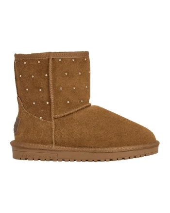 Ghete slip-on din piele intoarsa, Caramel