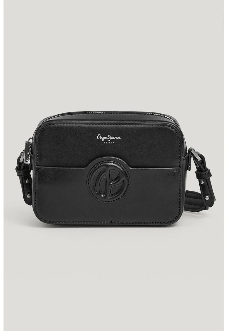 Geanta crossbody din piele ecologica cu bareta detasabila, Negru
