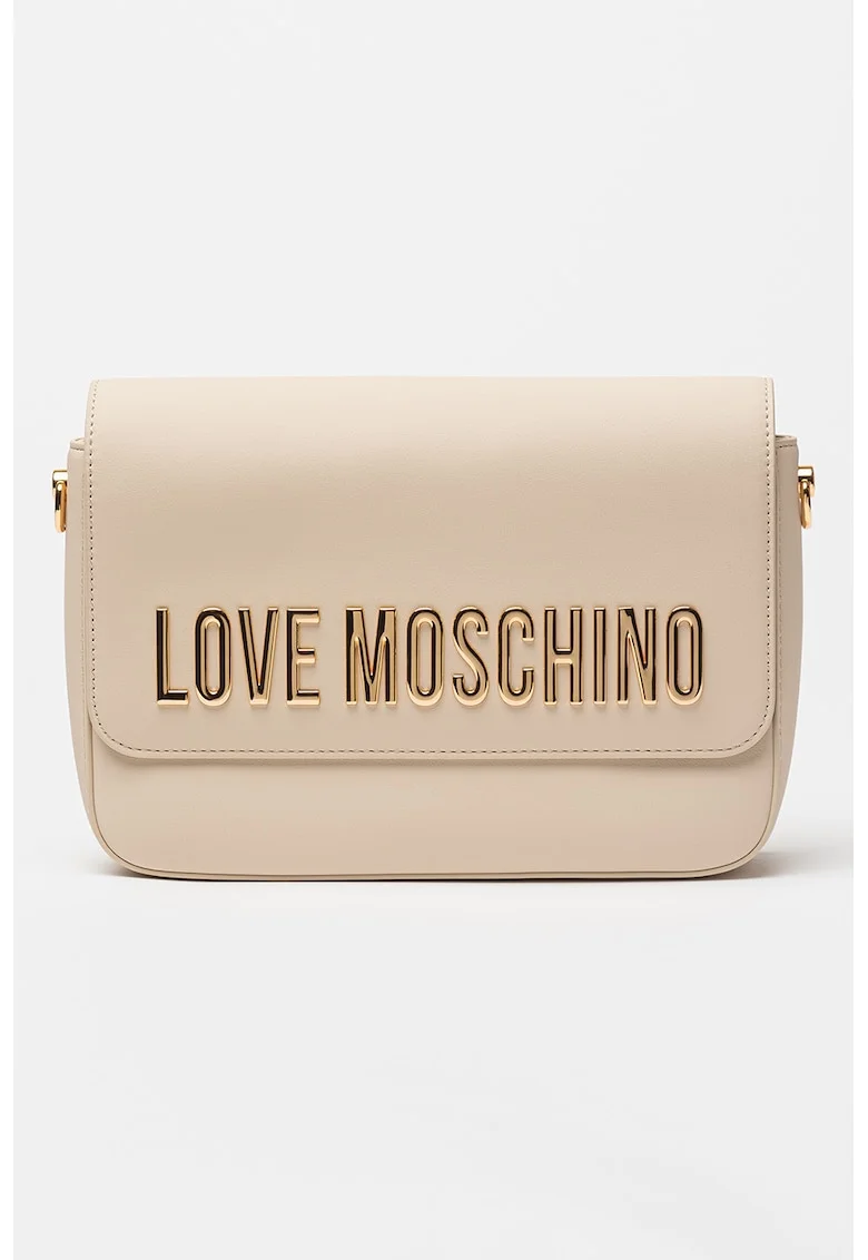 Geanta crossbody cu logo, Alb fildes