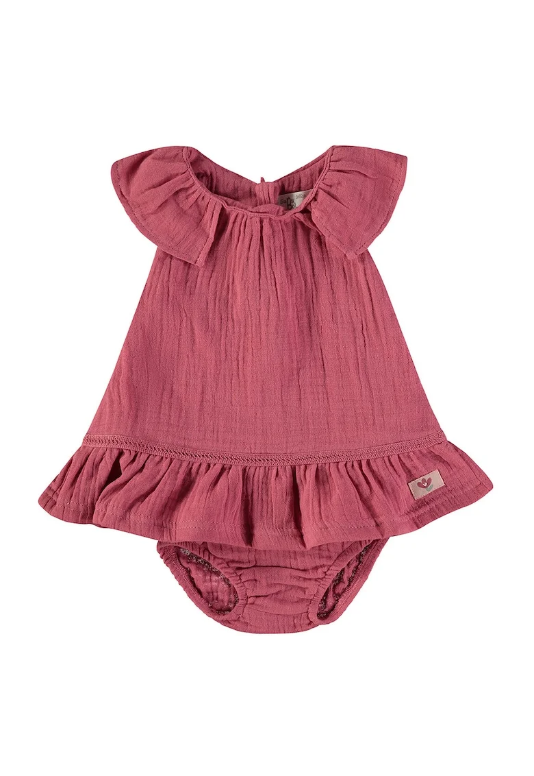Rochie din bumbac cu chiloti, Rosu prafuit