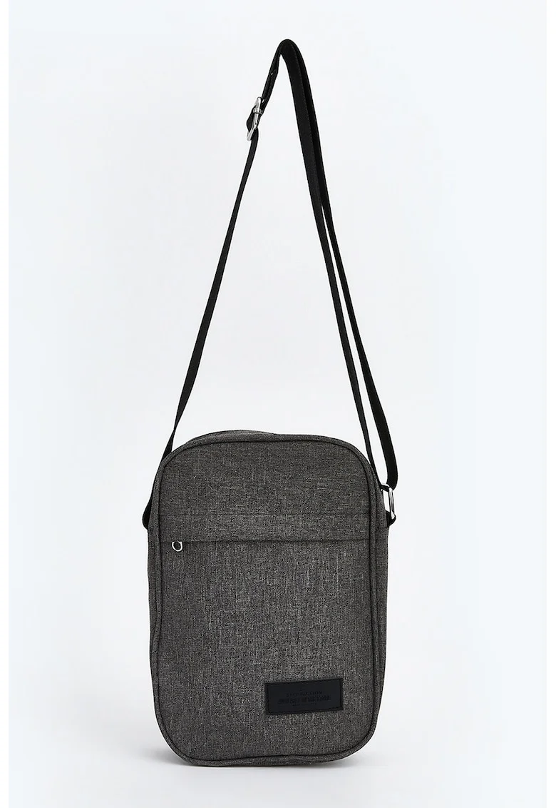 Geanta crossbody cu bareta ajustabila si fermoar, Gri