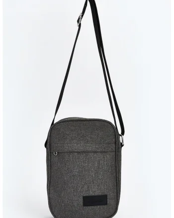 Geanta crossbody cu bareta ajustabila si fermoar, Gri