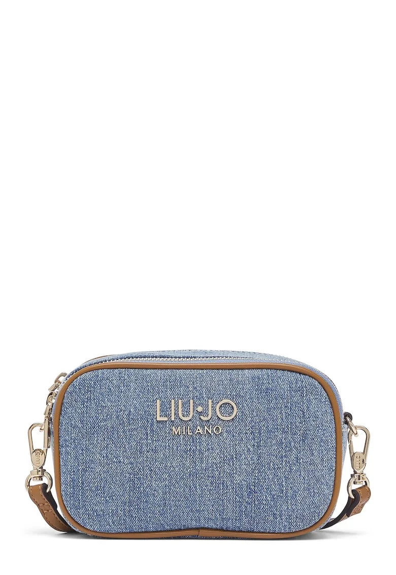 Geanta crossbody din denim, Albastru deschis