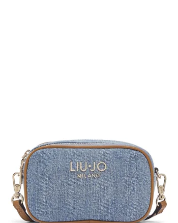 Geanta crossbody din denim, Albastru deschis