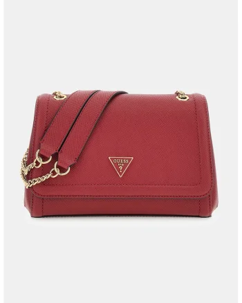 Geanta crossbody din piele ecologica cu bareta din lant Noelle, Rosu vermillion