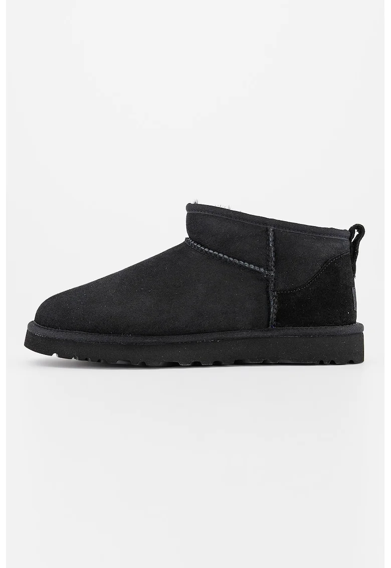 Cizme scurte slip-on din piele de oaie Classic Ultra, Negru