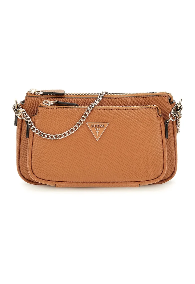 Geanta crossbody din piele ecologica cu etui detasabil, Caramel