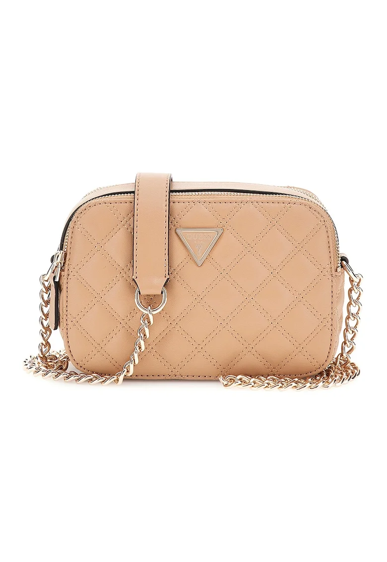 Geanta crossbody din piele ecologica cu aspect matlasat, Bej