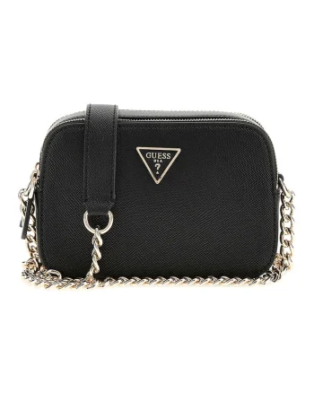 Geanta crossbody din piele ecologica cu doua compartimente Noelle, Negru