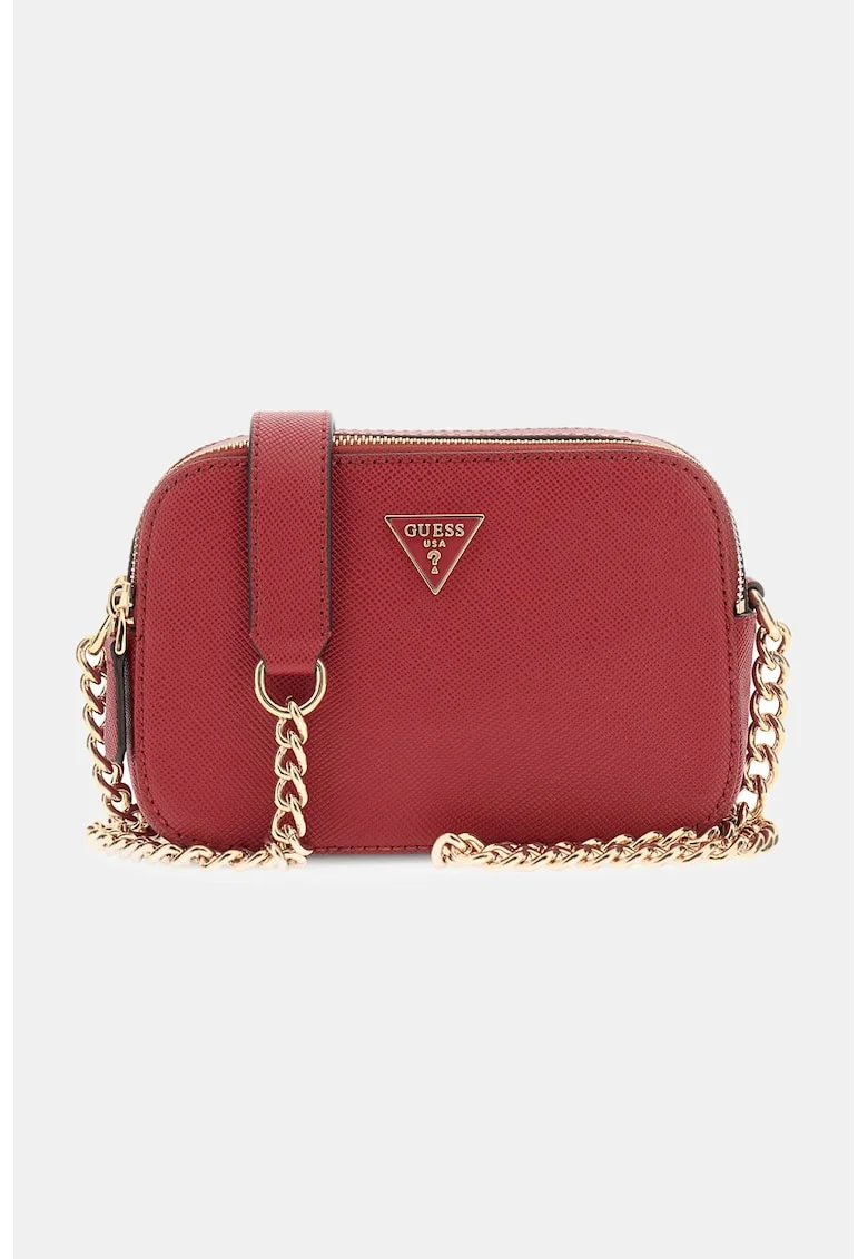 Geanta crossbody din piele ecologica cu doua compartimente Noelle, Rosu vermillion