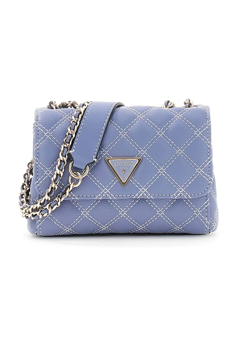 Geanta crossbody matlasata Giully, Gri/Albastru lavanda
